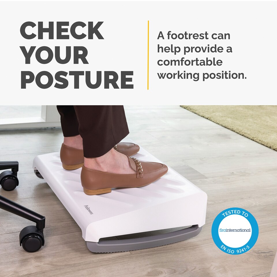 image 1 of Fellowes Breyta Ergonomic Footrest White Portable Adjustable 100016563