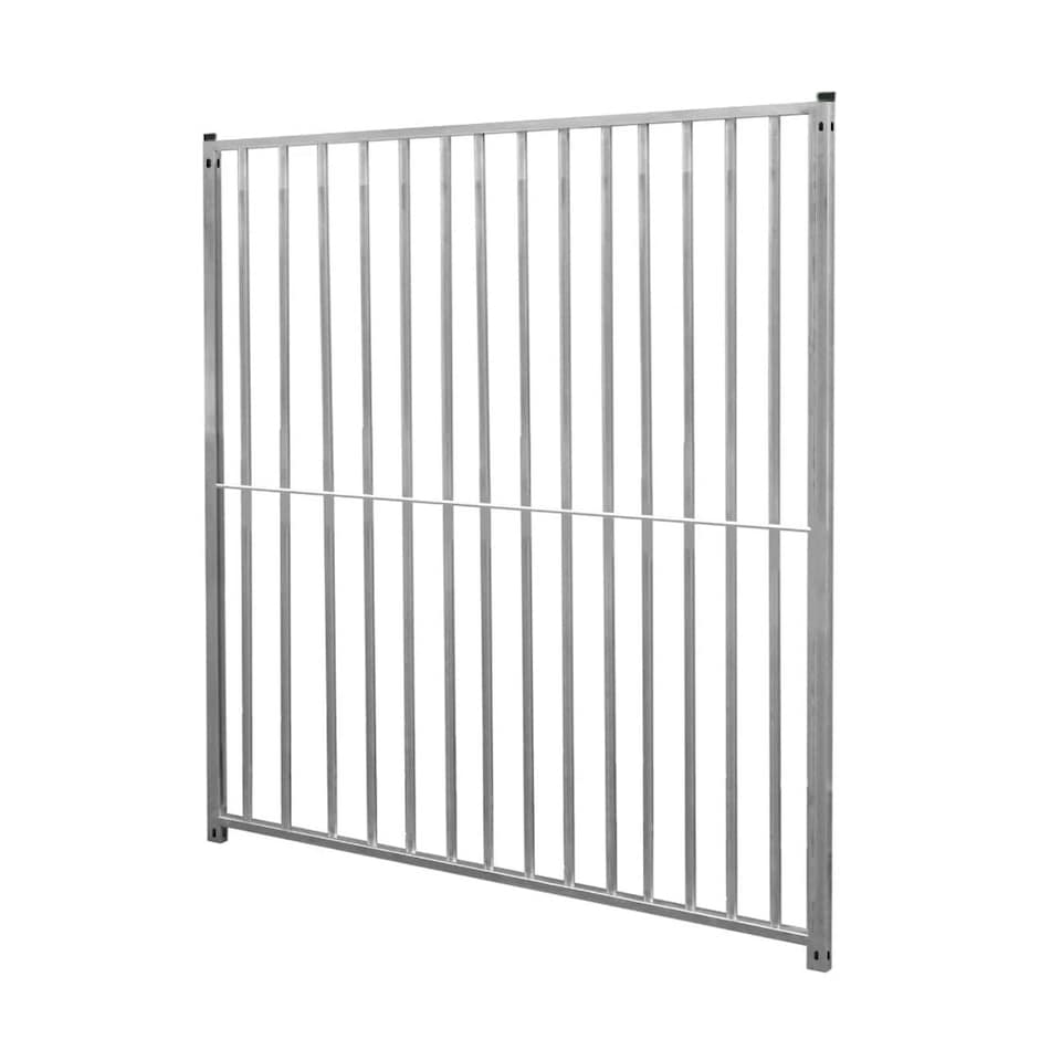 image 1 of 1.5m Dog Run Panel – 8cm Bar Spacing Silver