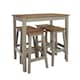 image 5 of Premium Corona Linea Breakfast Dining Set with Table and 4 High Stools - Grey Waxed Pine | Grey | Grey | 1