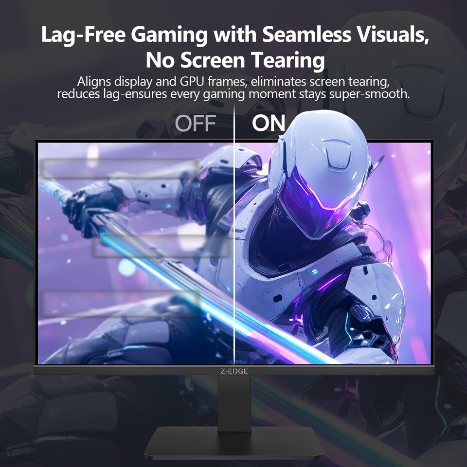 image 1 of Z-EDGE UG27F 27 inches 180Hz IPS FHD 1080P LED Gaming Monitor, HDMI(2.0)x1 and DP(1.4)x1 Support HDR FreeSync 1MS Response Time | Black | 1