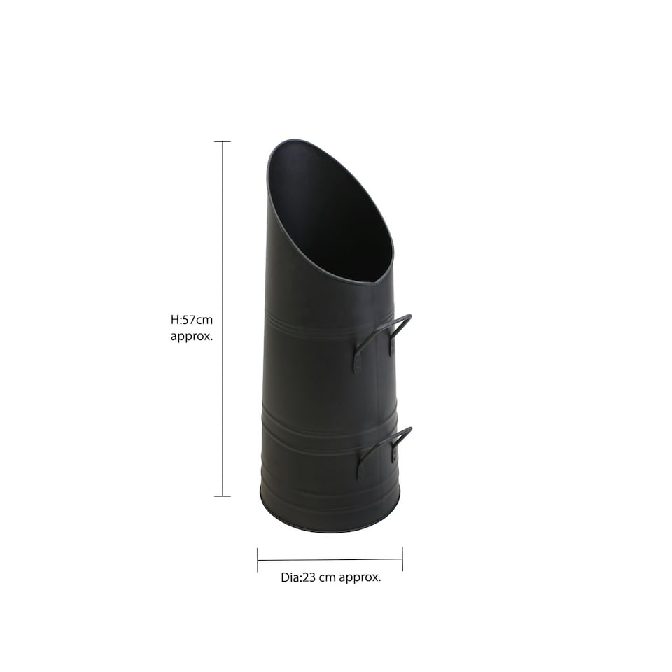image 1 of JVL Steel Bowland Fire Companion Coal Hod - Black
