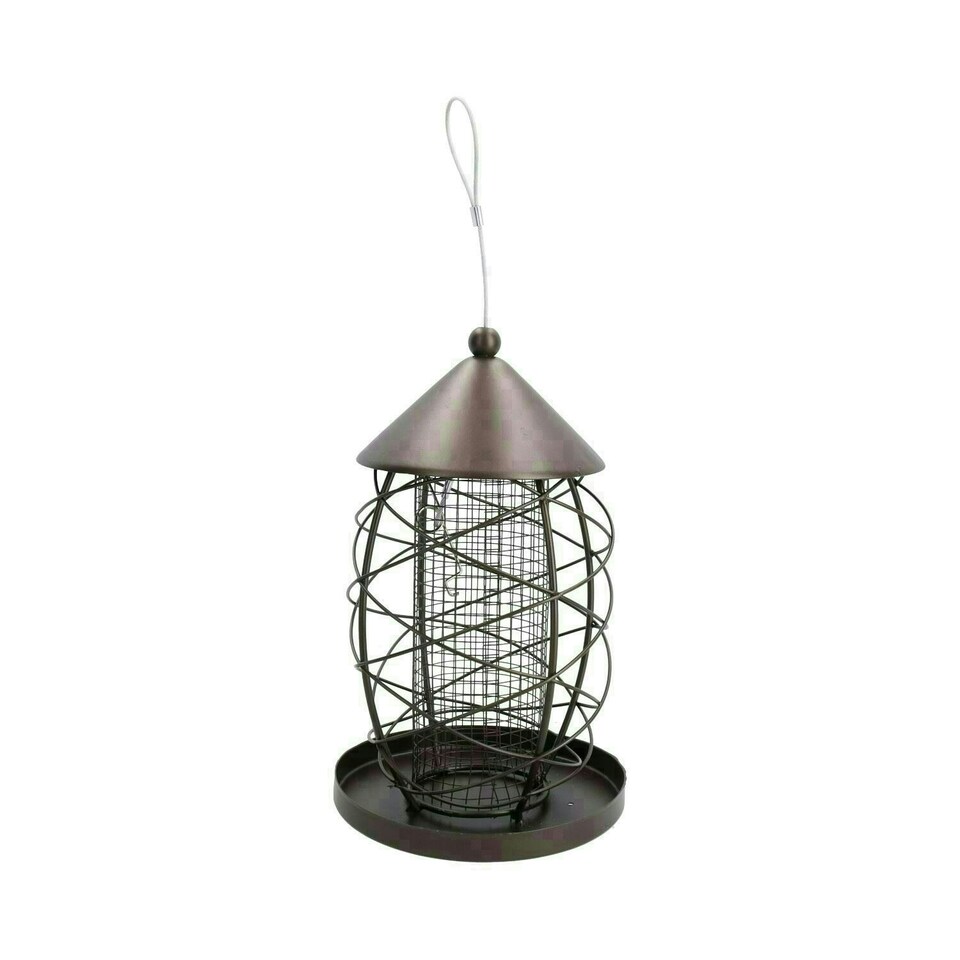 image 1 of Lantern Bird Feeder Nut Holder Hanging Feeding Station For Wild Birds 17x25cm