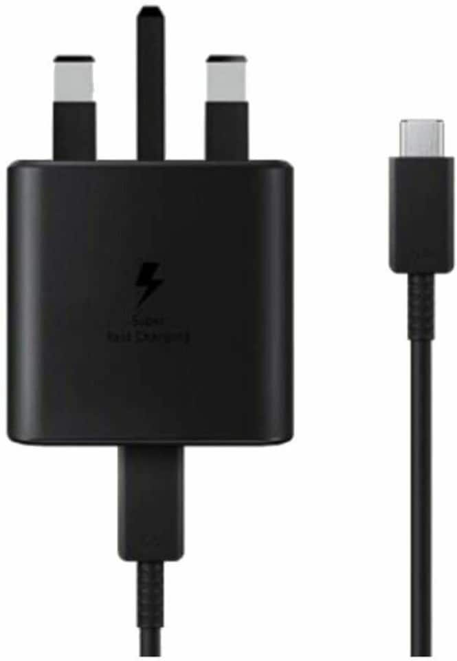 image 1 of Samsung 5 Amp 45W UK USB C Super Fast Mains Black Wall Charger EP-TA845