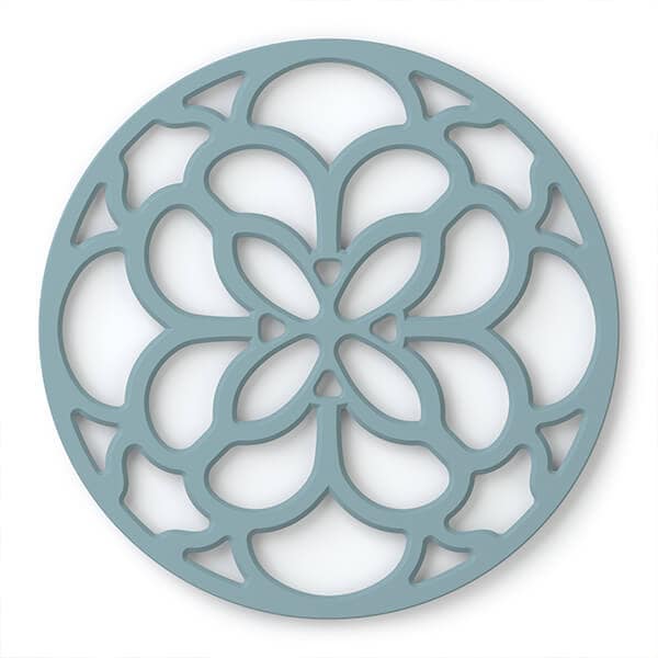 Zeal Silicone Heritage Circular Hot Mat Trivet, 20cm in Duck Egg Blue