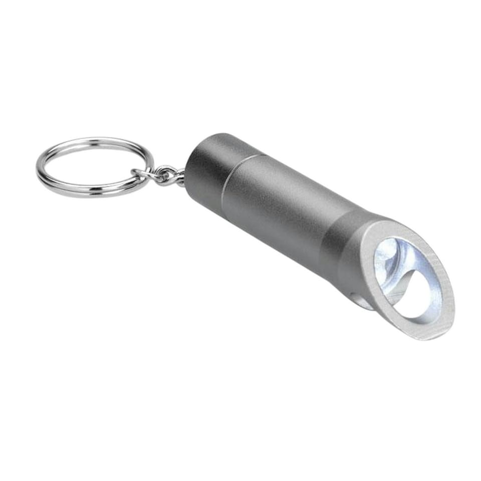 image 1 of MidOcean Litop Metal Torch Keyring - Stone Grey - One Size