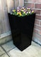 image 3 of Primrose Gloss Tall Flared Square Fibreglass Planter in Black 120cm x 43cm