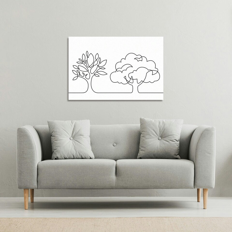 image 1 of line drawing of trees (Canvas Print) 101 x 77 x 4cm