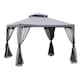 image 1 of Outsunny 3 x 3 m Metal Gazebo Garden Pavillion Double Roof Outdoor Canopy Shelter with Mesh Sidewalls Grey