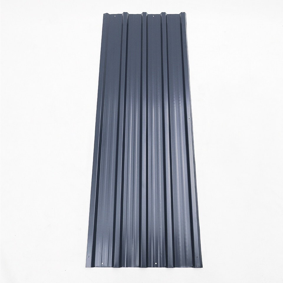 image 1 of Living and Home Set of 12 Steel Corrugated Panels - Charcoal Black