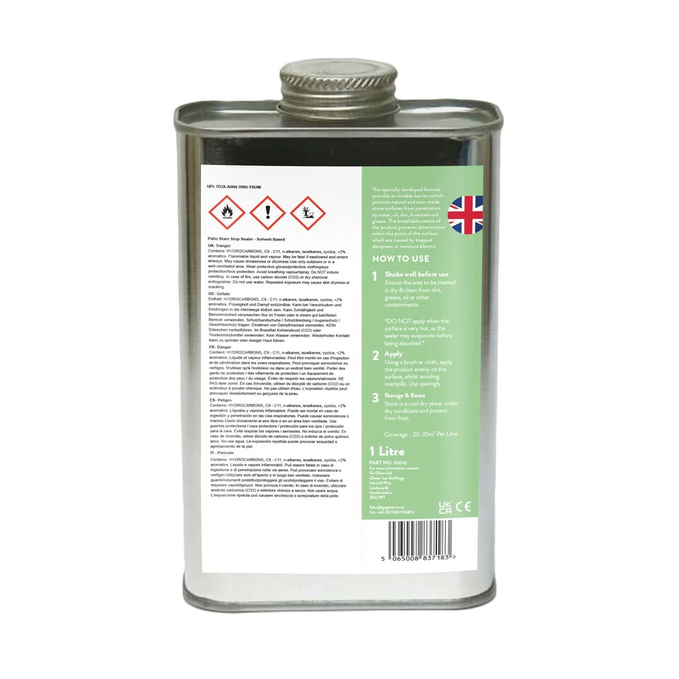 image 1 of Glean Patio Stain Stop Sealer - Matt - 1l