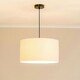 image 2 of ValueLights Eva Natural Linen Fabric with White Trim Large Drum Light Shade
