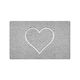 image 2 of Embossed Spaghetti Loofah Anti Slip Shower Mat - Heart Grey | Rectangular 90x60cm