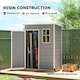 image 4 of Outsunny 5' x 3' Garden Shed with Floor, Outdoor Storage Shed with Lockable Door, Window and Vent for Garden, Patio, Grey | Grey | 1