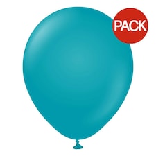 Kalisan Latex Retro Balloons (Pack of 100) - Turquoise - One Size