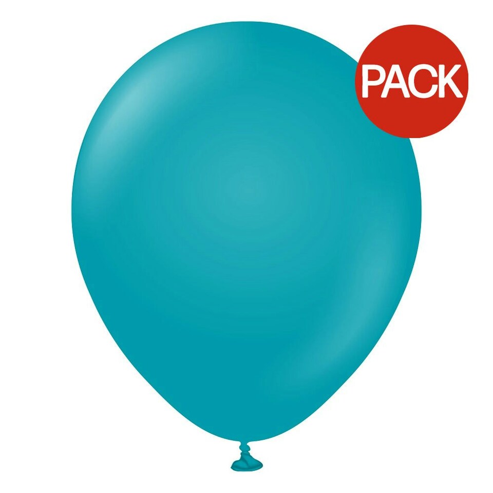 Kalisan Latex Retro Balloons (Pack of 100) - Turquoise - One Size
