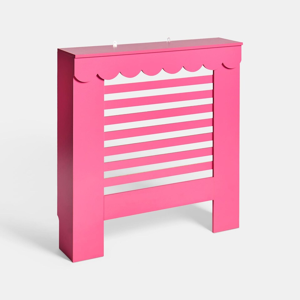 image 1 of OHS Scallop Radiator Cover Engineered Wood Side Board Shelf - Small | Pink | Hot Pink
