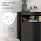 image 6 of HOMCOM Narrow Shoe Cabinet, Wall Mounted or Freestanding Shoe Storage Cabinet with 2 Flip Drawers and Open Shelf for 12-16 Pairs of Shoes for Entryway, High Gloss Black