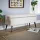 image 2 of Ottoman Box Velvet Fabric Hidden Storage Wooden Legs Home Living | Grey | Grey
