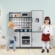 image 4 of COSTWAY Pretend Play Kitchen Kids Wooden Toy Set Kitchen Accessory Playset Grey