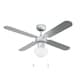 image 4 of ValueLights Mirage Blank And Grey Ceiling Fan Light Dimmable With Remote Control
