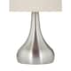 image 4 of Romana - Brushed Chrome Touch Operated Table Lamp with Natural Linen Shade Silver | Brown