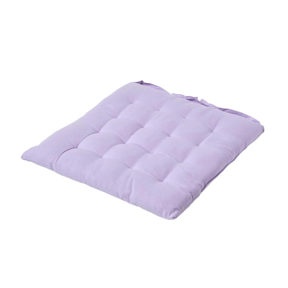 image 1 of Homescapes Seat Pad Luxury Cotton Indoor Outdoor Garden Dining Cushion Mauve | Purple | 40 x 40 cm | 1