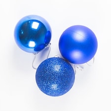 Royal Blue Shatterproof Christmas Baubles 6cm - Pack of 6