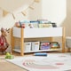 image 5 of SoBuy Children's Bookcase with 4 Compartments & Bottom Shelf, White/Natural, 33.5x16.5x17.7 inches, 12.8 kg - KMB35-W