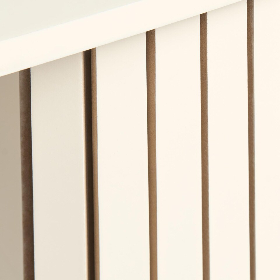 image 1 of OHS Madison Console Table Ribbed Engineered Wood Entryway Display Desk | Cream | Cream