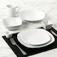 image 3 of 42pc White Porcelain Square Dinner Set