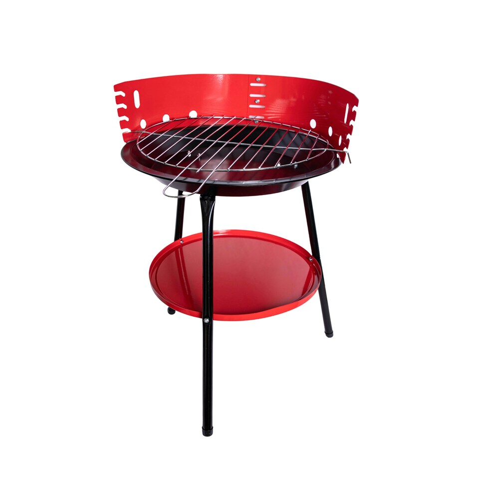 image 1 of 14" Round Garden Barbecue / BBQ with Wind Shield & Shelf