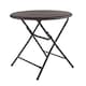 image 7 of Oypla 80cm Round Folding Heavy Duty Outdoor Rattan Patio Garden Bistro Table Brown