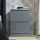 image 1 of FWStyle Stora 2 Drawer Bedside Cabinet - Grey Gloss Front