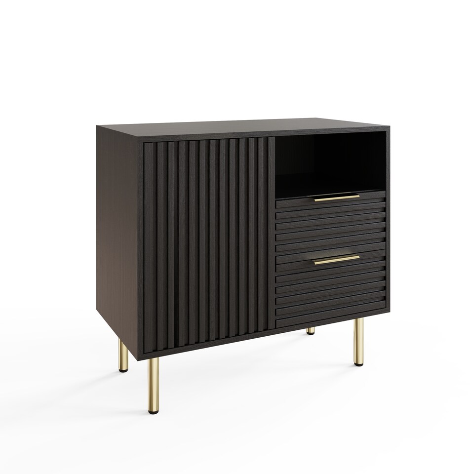 image 1 of Nervata Compact Sideboard | Black | Black