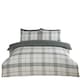 image 1 of Harris Check Polyester Duvet Cover Set with Pillowcase | Grey | Single | 1
