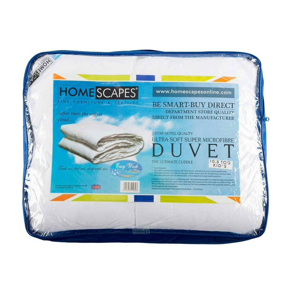 image 1 of Homescapes Super Microfibre 10.5 Tog Children's Duvet