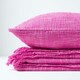 image 5 of Homescapes Nirvana Slub Cotton Pink Throw - 150 x 200 cm Pink
