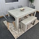 image 7 of Modern Grey Dining Table Set with 4 Grey Velvet Chairs and 1 Bench - Dining Room Furniture Set | Grey | One Size | 6