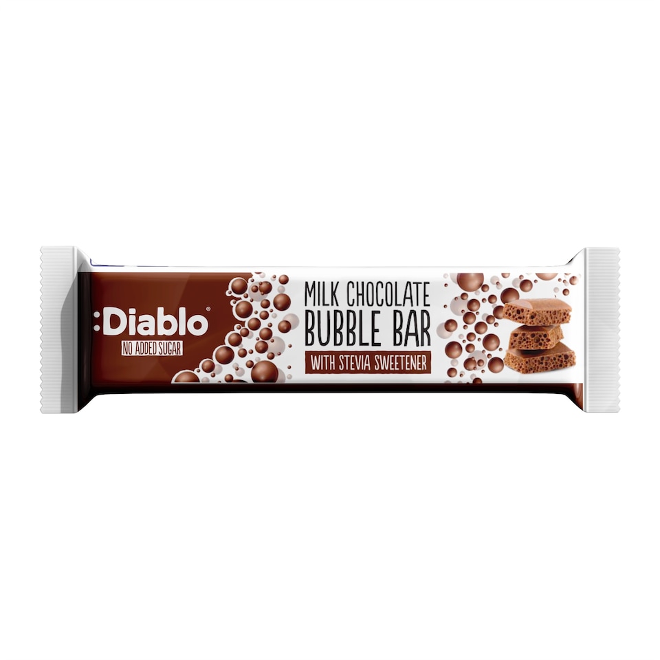 image 1 of Diablo No Added Sugar Milk Chocolate Bubble Bar 30g