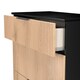 image 6 of Crete 3 Drawer Deep Chest of Drawers in Slatted Effect & Black (Ready Assembled) | Black | Slatted Effect / Black