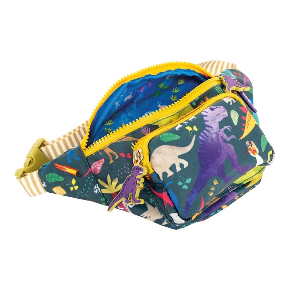 image 1 of Floss & Rock Children's Belt Bag- Dinosaur Multi