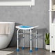 image 7 of HOMCOM Adjustable Shower Stool with Foot Pads for Elderly Disabled Blue