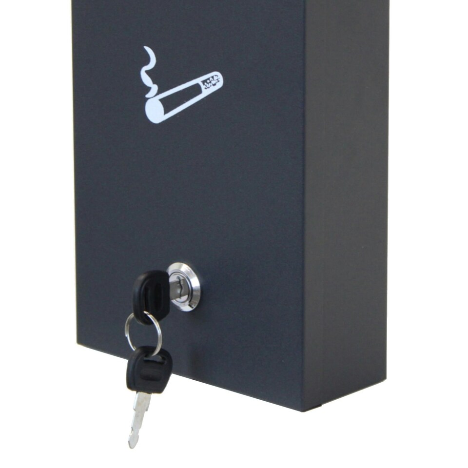image 1 of Oypla Slim Wall Mounted Outdoor Pub Ashtray Ash Tray Cigarette Steel Bin