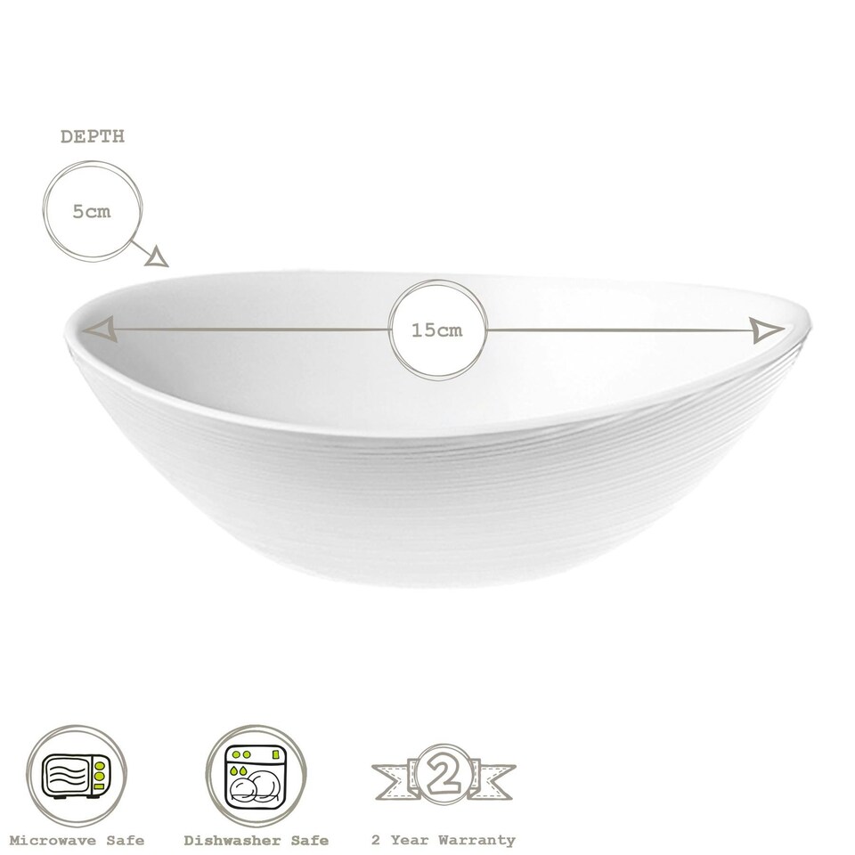 image 1 of Bormioli Rocco Prometo Glass Serving Bowls - 15cm - White - Pack of 6 White
