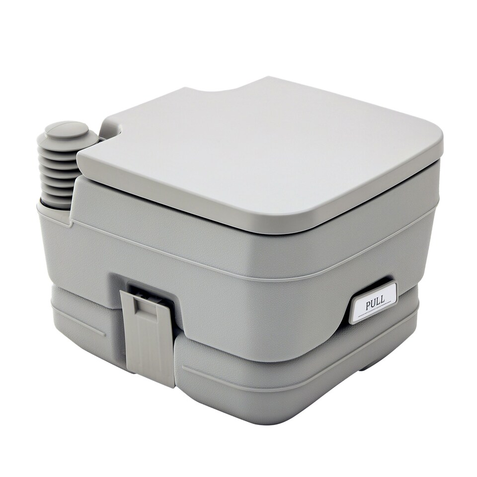 image 1 of HOMCOM 10L Portable Travel Toilet Outdoor Camping with 2 Detachable Tanks Grey