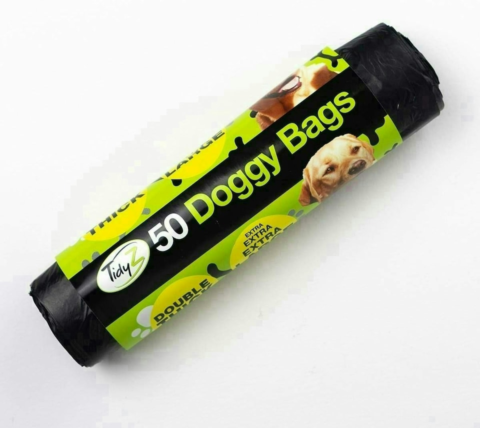 image 1 of Pack Super Strong Extra Large Doggy Waste Bags with Tie Handles (50pk)