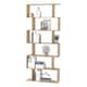 image 6 of HOMCOM 6-Tier Wooden Modern S-Shaped Shelf Storage Unit Home Office Oak Colour