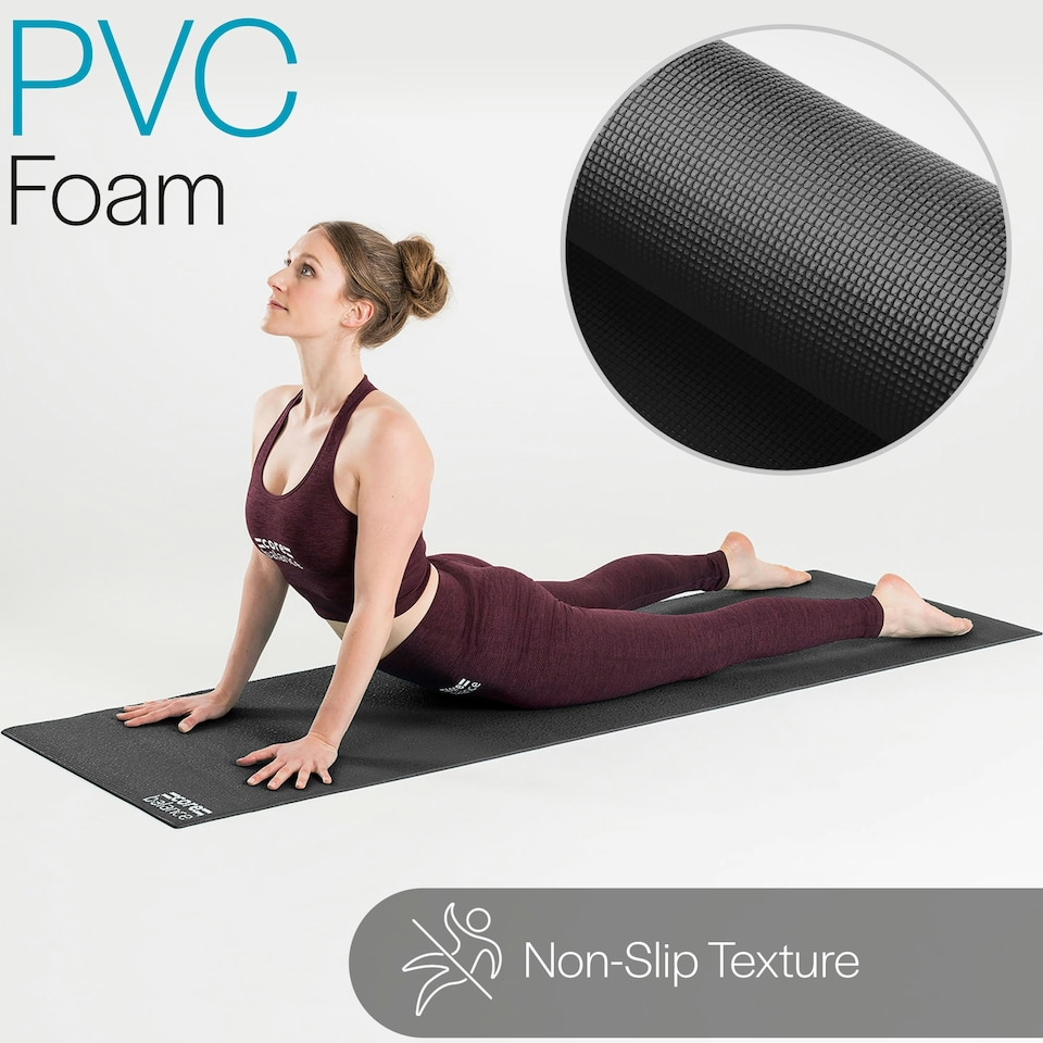 image 1 of Non Slip Yoga Mat (6mm Thick) - Black