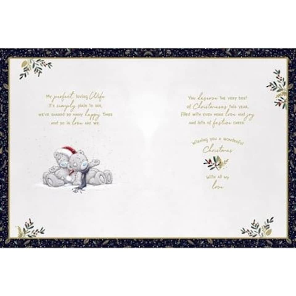 image 1 of Bear with Xmas Jars In Snow Beautiful Wife Boxed Christmas Card
