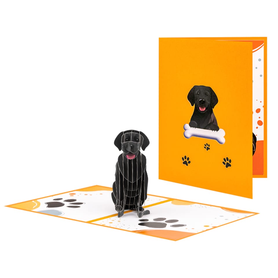 image 1 of Loyal & Loved Labrador 3D Dog Pop Up Greeting Card